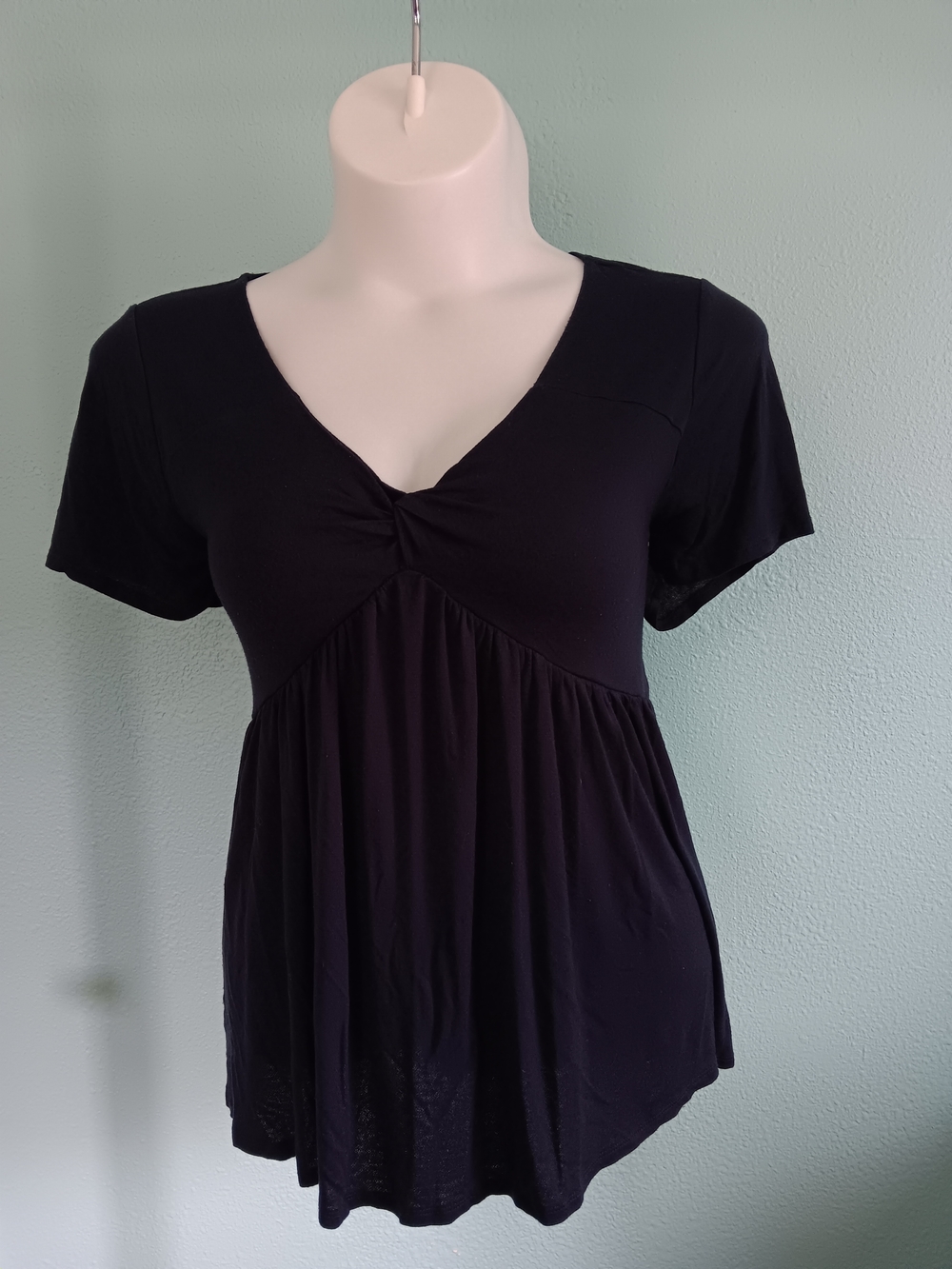 Lane Bryant Navy Blue V-Neck Short Sleeve Women's Blouse 18/20